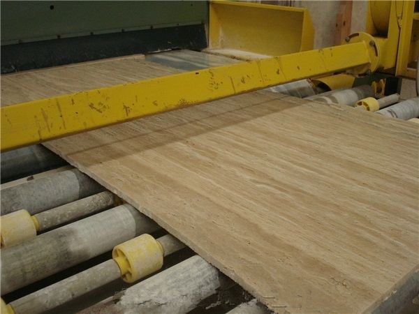red travertine slabs process