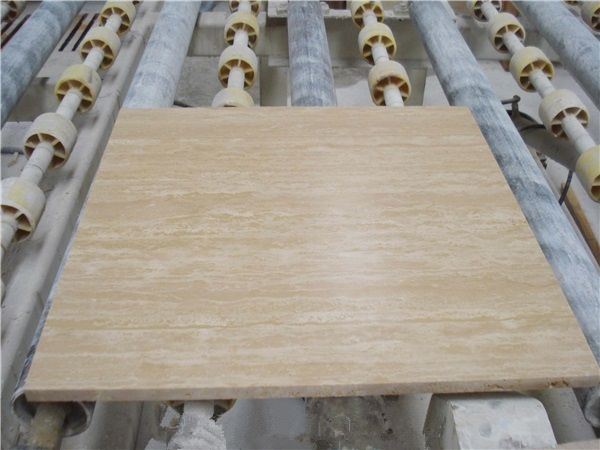 red travertine slabs production process