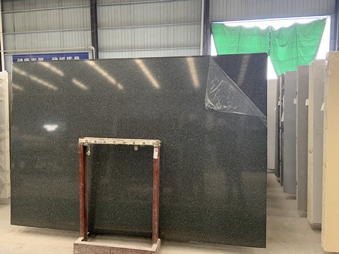 black terrazzo tile polish