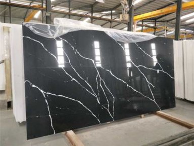 흑백 석영 조리대