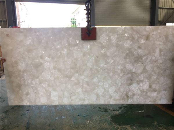white semi precious stones slabs for countertop