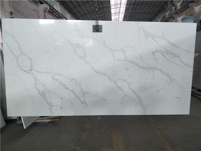 white and gold quartz worktop