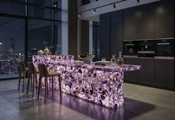 Amethyst Purple Gemstone Island