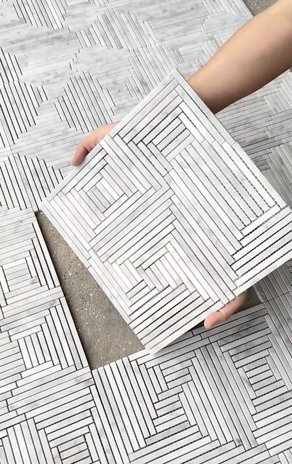 Carrara Marble Mosaic Floor Tiles